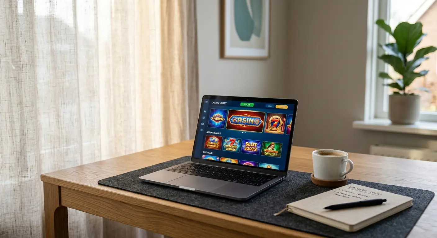 Online casino zonder Cruks spelen vanuit Nederland op een laptop in een moderne werkkamer